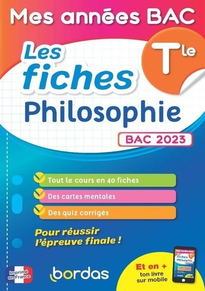 Mes années Bac - Les fiches Philosophie Tle -  Collectif - broché
