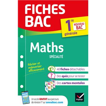 Fiches bac Maths 1re générale (spécialité)