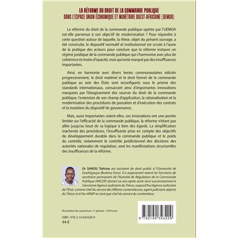 La réforme du droit de la commande publique dans l'espace union économique et monétaire ouest-africaine (UEMOA)