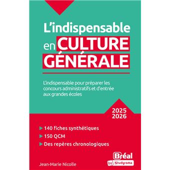 L'indispensable en culture générale 2025-2026
