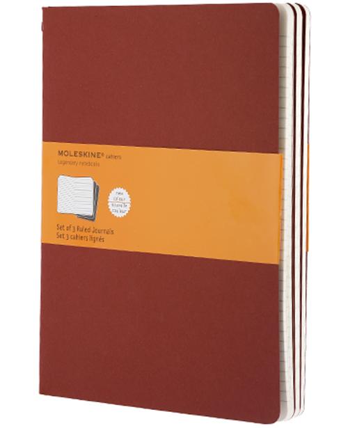 Cahier ligne - tres grand format - couverture souple en carton