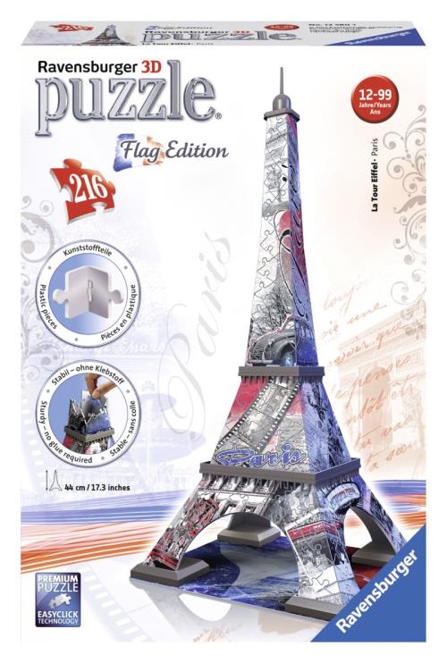 Puzzle 3D 216 Pièces Tour Eiffel Flag Ravensburger - Puzzle 3D