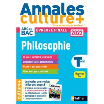 Annales Culture + - Philosophie - Bac 2022