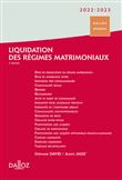 Liquidation des régimes matrimoniaux 2022/2023