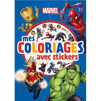 Marvel - MARVEL - Mes coloriages avec stickers - Disney