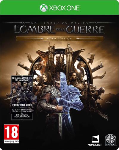 Pochette avant du jeu La Terre du Milieu L'Ombre de la Guerre Edition Gold Xbox One