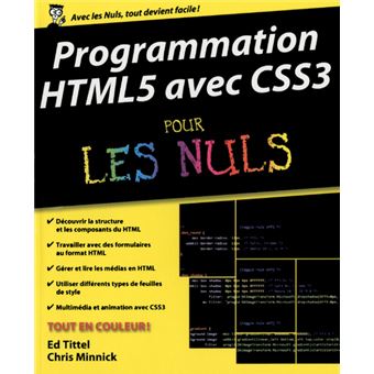 Pour Les Nuls Programmation Html5 Avec Css3 Pour Les Nuls Ed Tittel Chris Minnick Denis Duplan Broche Achat Livre Ou Ebook Fnac