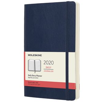 Agenda 2020 Journalier Grand Format Bleu Saphir Souple