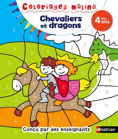 Coloriages malins Chevaliers et dragons