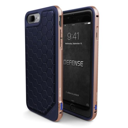 Coque Xdoria Defense Lux Bleu et Or pour iPhone 7 Plus
