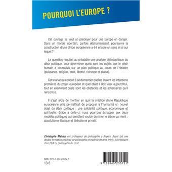 Pourquoi l'Europe ?