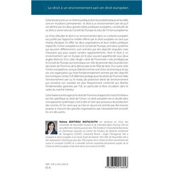 Le droit à un environnement sain en droit européen