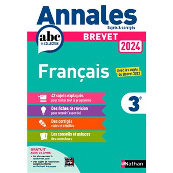 Annales Brevet Français 2024 - Corrigé - Dernier Livre De Thomas ...