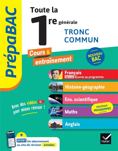 Prépabac Tout le tronc commun 1re générale Bac 2021