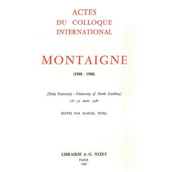 Montaigne (1580-1980)