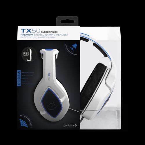 GIOTECK - PREMIUM STEREO HEADSET TX-50 WHITE/BLUE PS5 PS4