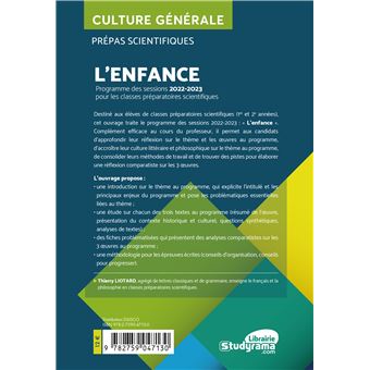 L'enfance Prépas scientifiques 2022-2023