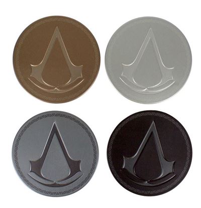 Pack de 4 sous-verres en métal et liège Assassin's Creed