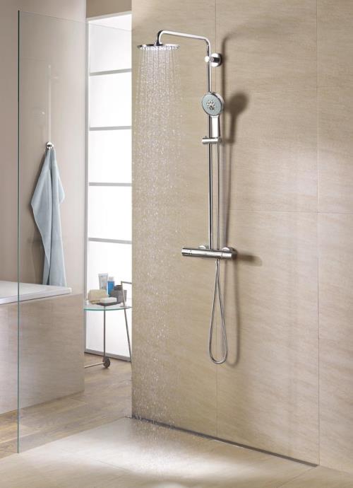 Colonne de douche thermostatique avec isolant thermique Rainshower System  210 Grohe - Habitium®