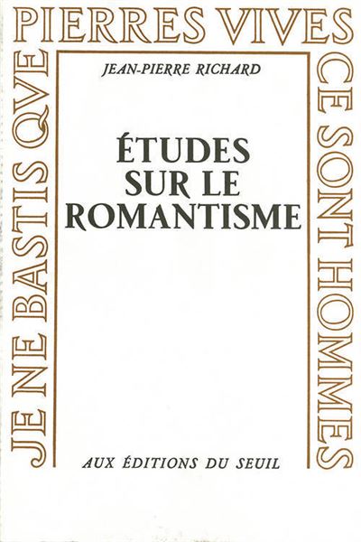 Etudes sur le romantisme - Jean-Pierre Richard - (donnée non spécifiée)