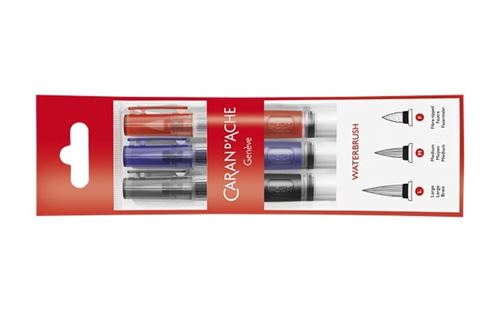 Set de 3 Pinceaux Caran d'Ache avec réservoir d'eau