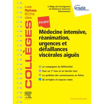Fiches Médecine Intensive, réanimation, urgences et défaillances viscérales aiguës
