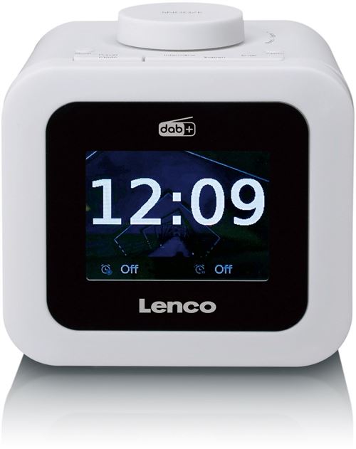 LENCO Radio-réveil Blanc