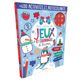 Mon cahier de jeux et coloriages d'hiver
