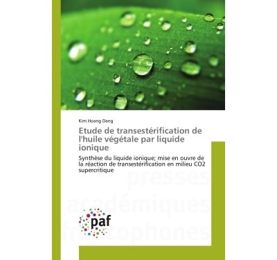 Etude de transesterification de l'huile vegetale par liquide ionique