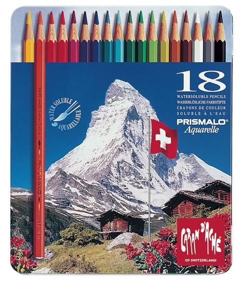 Boite de 18 crayons de couleur Caran d'Ache Prismalo aquarellable