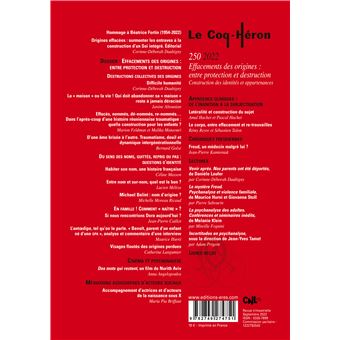 Le Coq-Héron 250 - Effacements des origines :  entre protection et destruction