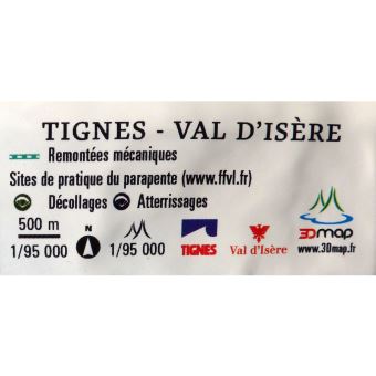 Carte en relief des stations de Tignes Val-d'Isère