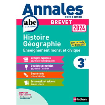 Annales Brevet HGEMC 2024 - Corrigé - Dernier Livre De Grégoire Pralon ...