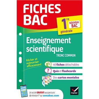 Fiches bac Enseignement scientifique 1re générale
