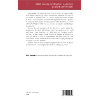 L'Etat dans la construction doctrinale du droit administratif