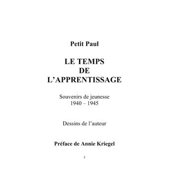 Le temps de l'apprentissage