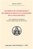 Les débuts de l'enseignement de Thomas d'Aquin et sa conception de la Sacra Doctrina Edition du prologue de son commentaire des Sentences de Pierre Lombard