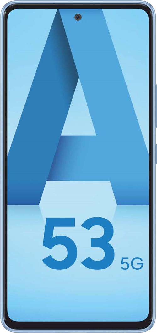 Samsung Galaxy A53 5G - 5G smartphone - double SIM - RAM 6 Go / Mémoire interne 128 Go - microSD slot - OLED display - 6.5"" - 2400 x 1080 pixels (120 Hz) - 4x caméras arrière 64 MP, 12 MP, 5 MP, 5 MP - front camera 32 MP - bleu génial État correct - Samsung reconditionné disponible sur Fnac