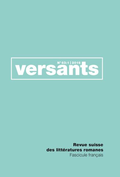 Versants, Revue suisse des littératures romanes