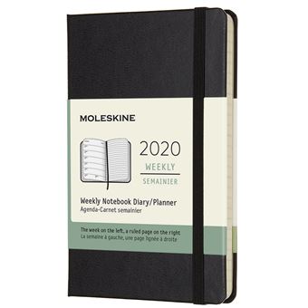 Agenda 2020 Semainier Poche Noir Rigide