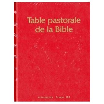 Table Pastorale de la Bible