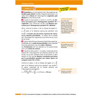 Annales Brevet Physique Chimie - SVT - Techno 2024 - Corrigé