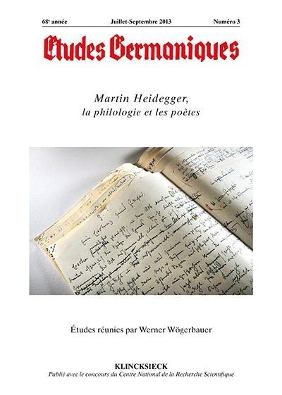 Études germaniques - N°3/2013