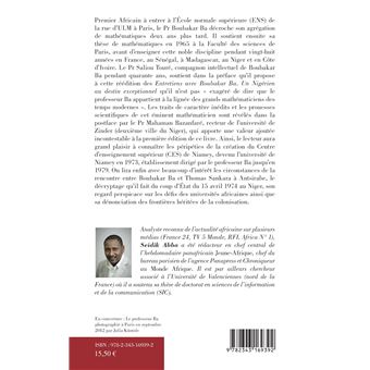 Entretiens avec Boubakar Ba