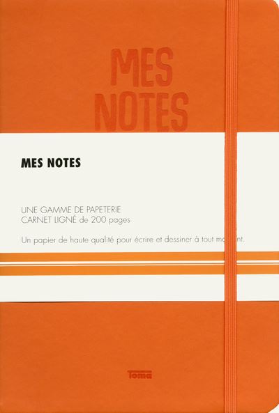 Carnet simili cuir orange