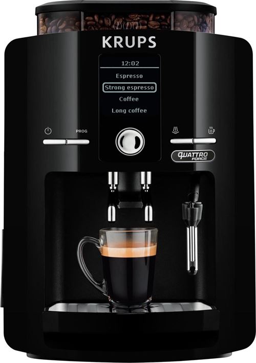 Krups Quattro Force Ea82F010 Espresseria - Machine À Café Automatique Avec Mousseur À Lait - 15 Bar - Noir