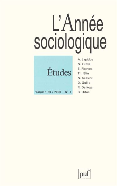 Année sociologique 2000, vol. 50 (1)