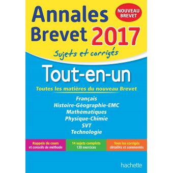 Annales Brevet 2017 Le Tout En Un 3ème - 