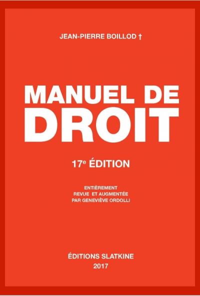 Manuel de droit 17ème édition - Jean-Pierre Boillod - broché