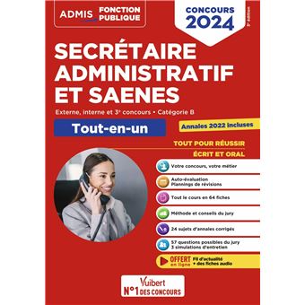 Concours Secrétaire Administratif Et SAENES - Catégorie B - Tout-en-un ...